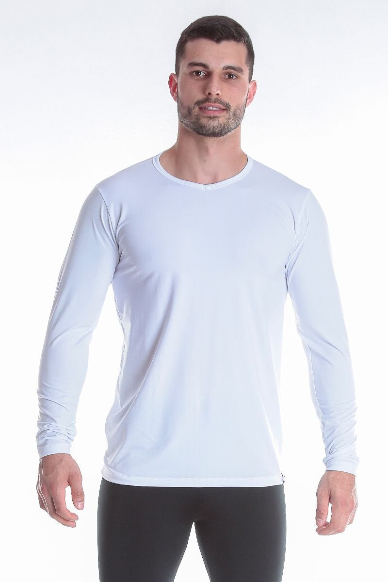 Camiseta Térmica Decote V Com Fleece Interno
