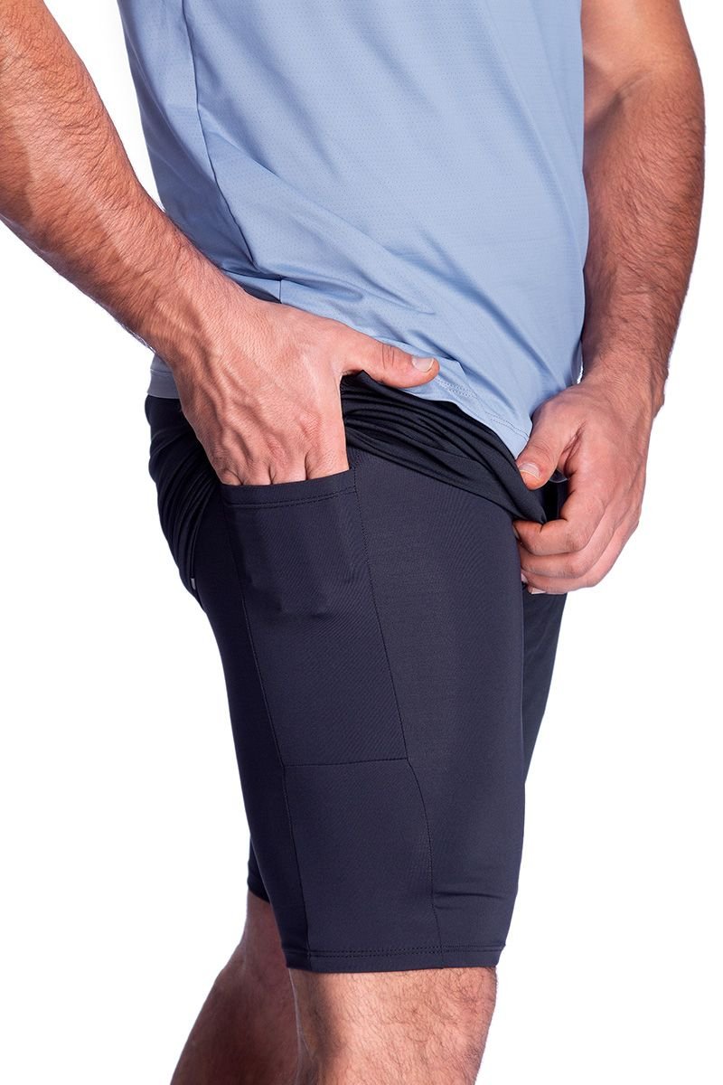 Bermuda com Sobreposição Masculina