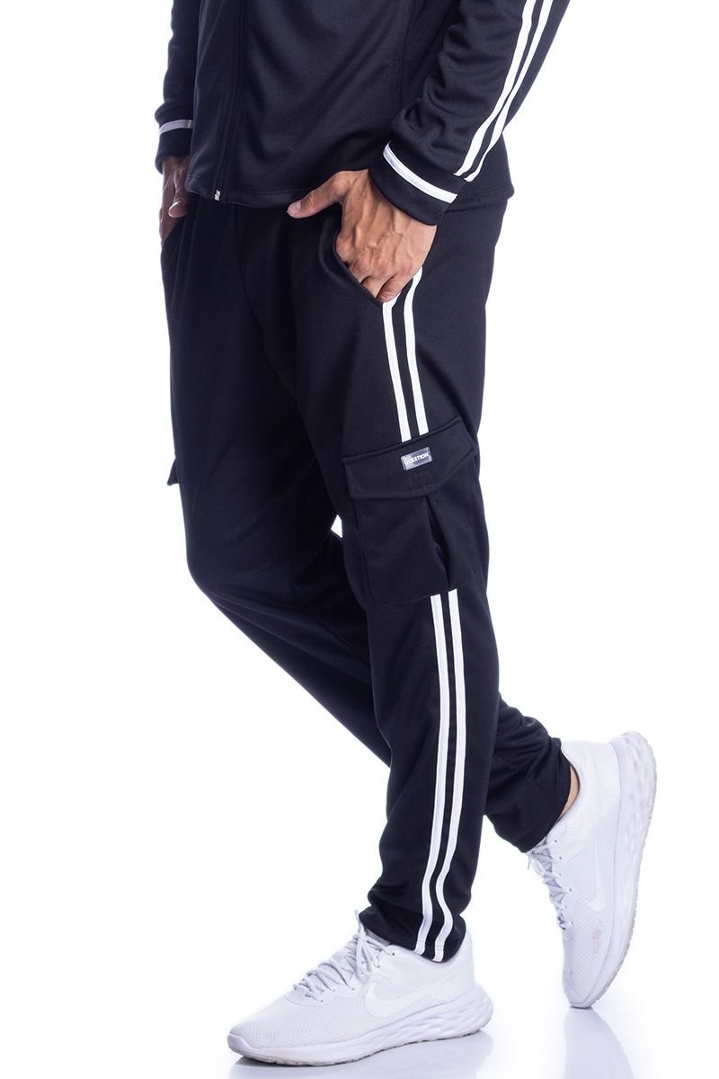 Calça Masculina Bicolor Esportiva com Recortes Laterais