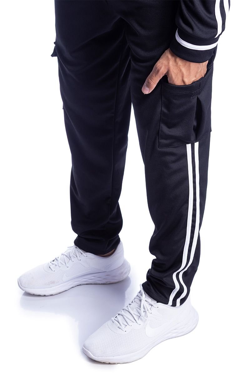 Calça Masculina Bicolor Esportiva com Recortes Laterais