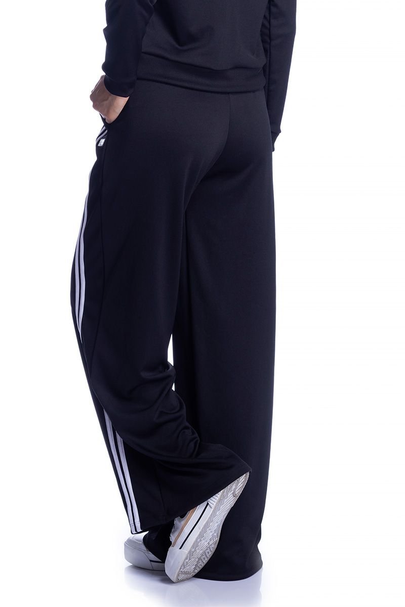 Calça Pantalona Esportiva com Listras Laterais