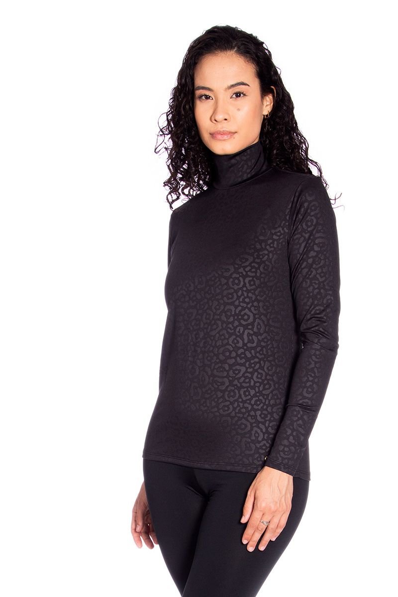 Camiseta Feminina Confort Flanelado Gola Alta