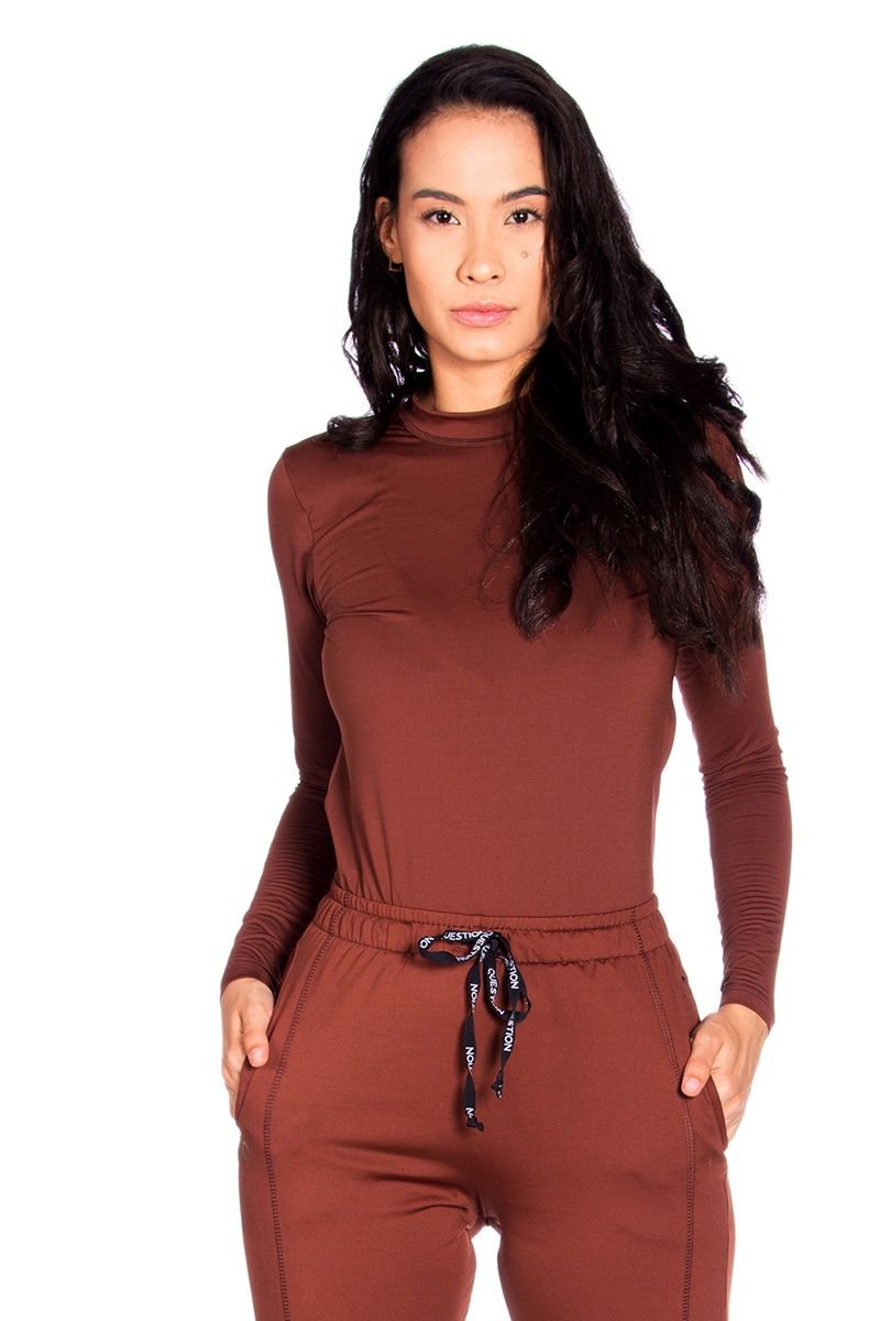 Camiseta Térmica com Gola Redonda e Fleece Interno