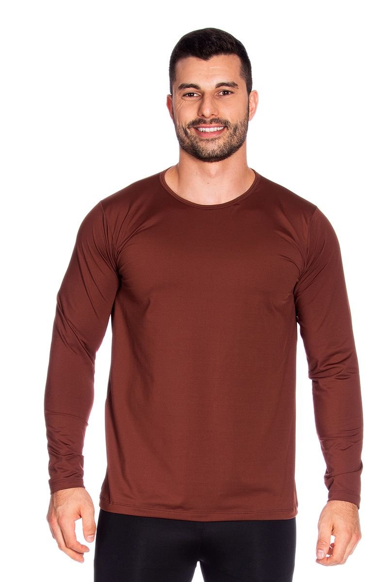 Camiseta Térmica Decote Redondo Com Fleece Interno