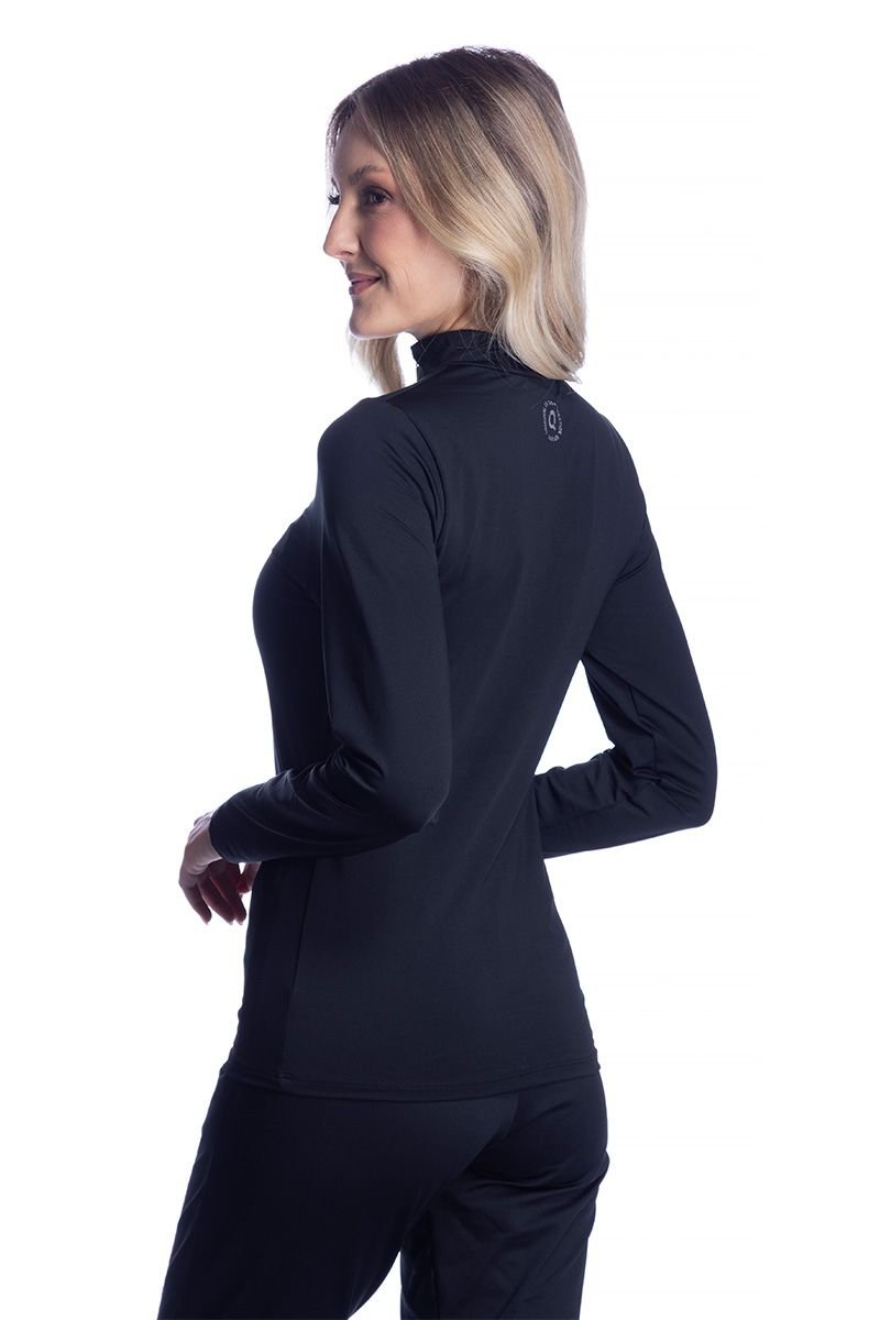 Camiseta Térmica Feminina com Gola Alta e Zíper Question