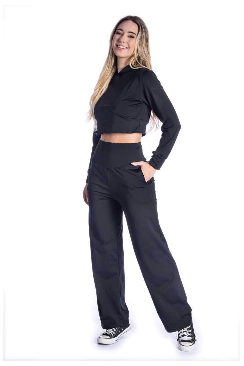 Cropped Térmico Manga Longa com Capuz