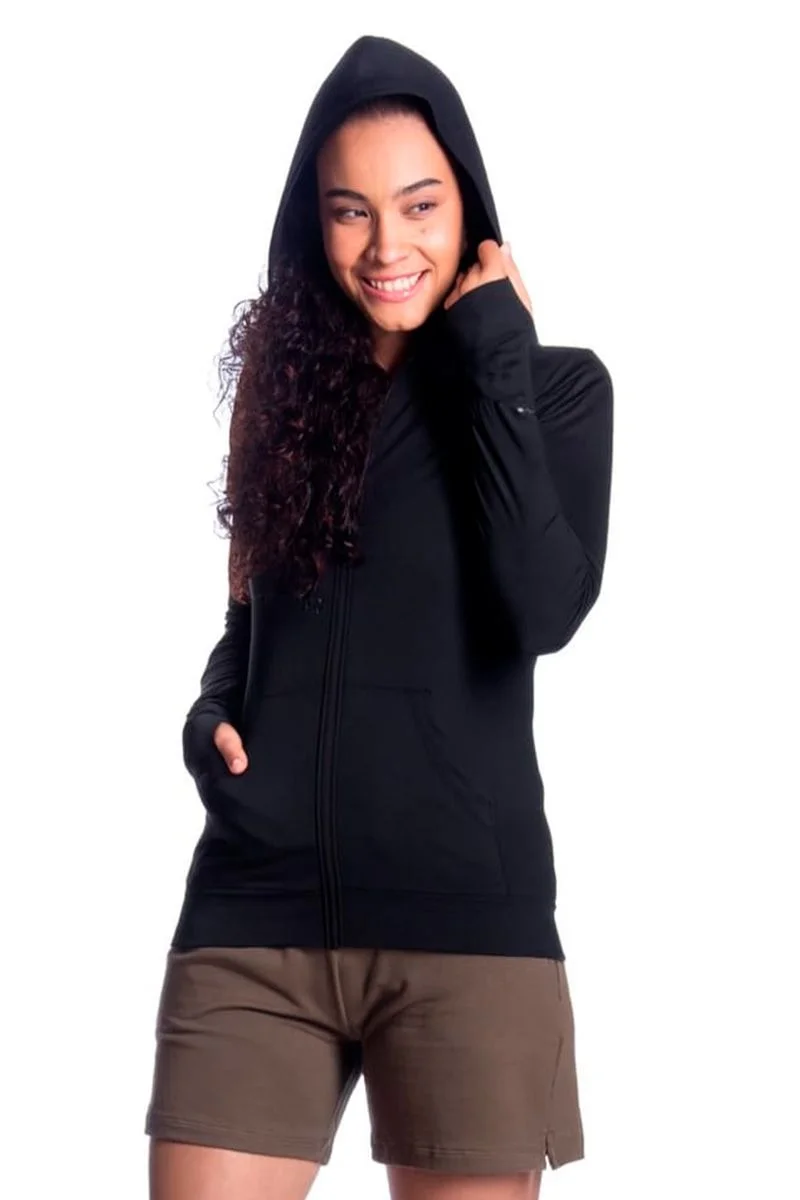 Jaqueta Dry Fit Feminina com Capuz