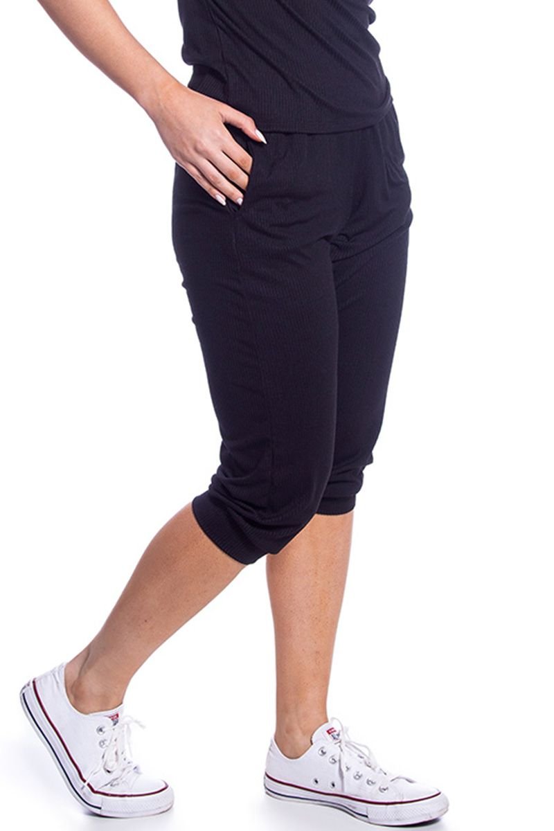 Jogger Mais Curta em Tecido Canelado